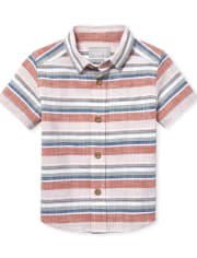 Baby and Toddler Boys Striped Chambray Button Down Shirt