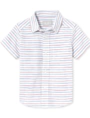 Chemise boutonnée en chambray rayée pour bébés et tout-petits garçons