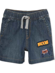 Baby And Toddler Boys Beep Beep Denim Pull On Jogger Shorts