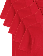 Lot de 5 polos uniformes en piqué pour garçon