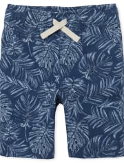 Boys Print Pull On Jogger Shorts