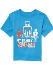 Baby And Toddler Boys Super Family Graphic Tee