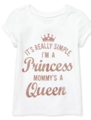 Baby And Toddler Girls Glitter Princess Graphic Tee