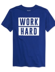 Mens Dad And Me Work Hard Matching Graphic Tee