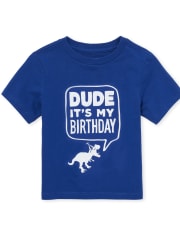 Baby And Toddler Boys Birthday Dino Graphic Tee