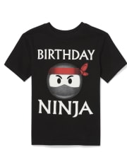Camiseta con gráfico Ninja de cumpleaños para niños