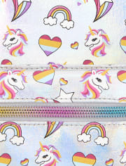 Girls Unicorn Heart Holographic Mini Backpack