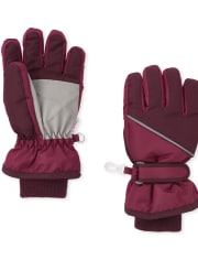 Girls Colorblock Ski Gloves