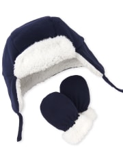 Baby boy trapper hat and mittens clearance