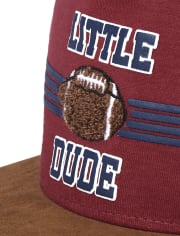 Toddler Boys Little Dude Football Baseball Hat