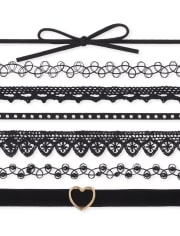 Girls Lace Choker Necklace 7-Pack