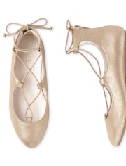 Bailarinas Metálicas con Cordones para Niñas