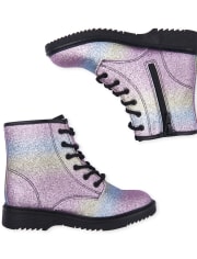 lace up glitter boots