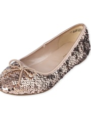 Girls Flip Sequin Ballet Flats