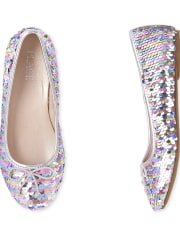 Girls Flip Sequin Ballet Flats