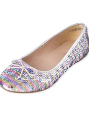 Girls Flip Sequin Ballet Flats