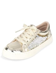 Girls Flip Sequin Faux Leather Low Top Sneakers | The Children's Place ...