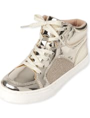 Girls Metallic Hi Top Sneakers