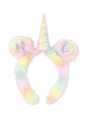 Girls Faux Fur Rainbow Unicorn Headband