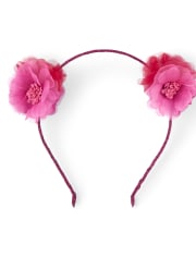 Girls Flower Pom Pom Headband