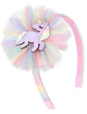 Diadema de unicornio arcoíris para niñas pequeñas