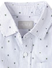 Camisa con botones de popelina a rayas Arrow para niños