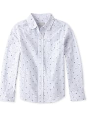 Camisa con botones de popelina a rayas Arrow para niños