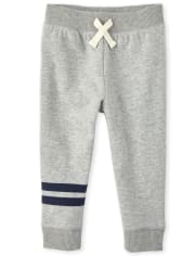 Baby And Toddler Boys Active Striped Fleece Jogger Pants