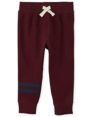 Pantalones deportivos de polar a rayas activos para bebés y niños pequeños