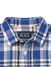 Baby And Toddler Boys Plaid Poplin Button Down Shirt