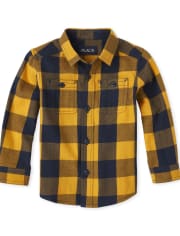 Baby And Toddler Boys Check Twill Button Down Shirt