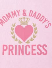 Pijamas de algodón ajustados de princesa para bebés y niñas pequeñas