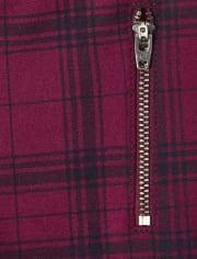 Jeggings sin cierres de punto Ponte con cremallera a cuadros para niñas