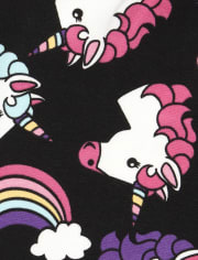 Girls Rainbow Unicorn Zip Ponte Knit Pull On Jeggings