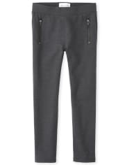 Girls Zip French Terry Pull On Jeggings