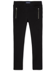 Jeggings de punto con cremallera para niñas