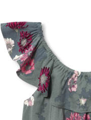 Mameluco con volante floral para niñas