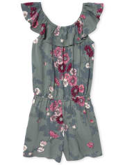Mameluco con volante floral para niñas
