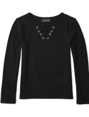 Haut pull léger à lacets pour fille