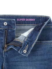 Girls Roll Cuff Super Skinny Jeans