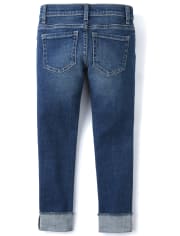 Girls Roll Cuff Super Skinny Jeans