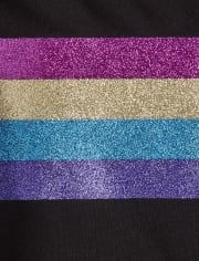 Girls Active - Sweat à capuche zippé en French Terry orné d'arc-en-ciel