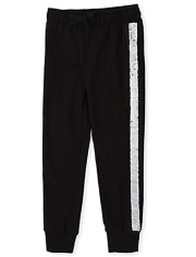 sequin side stripe trousers