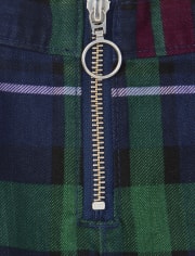 Girls Plaid Twill Zip Skirt