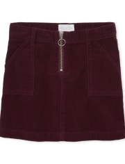 Girls Zip Corduroy Skirt