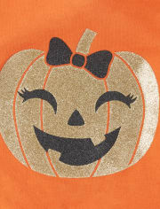Baby And Toddler Girls Halloween Glitter Pumpkin Leggings Set