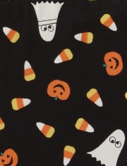 Baby And Toddler Girls Halloween Glitter Pumpkin Leggings Set