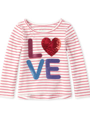Baby And Toddler Girls Sequin Striped Top