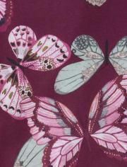 Pijama de mariposa con purpurina para niñas