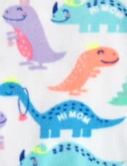 Baby And Toddler Girls Dino Family Fleece One Piece Pajamas